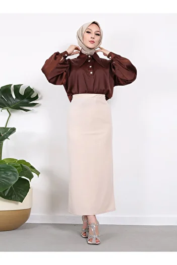 VAV Stone Colored Pencil Skirt - Vav