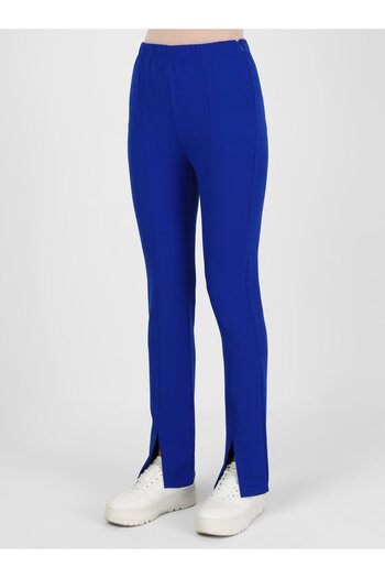 Benin Saks Colorful Elastic Waist Slit Trousers