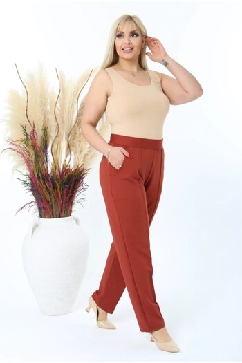 MODA High Waist Pocketed Flexible Plus Size Mira Pants