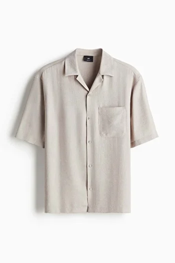 H&M Regular Fit Crinkled Resort Shirt