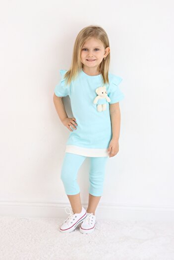 Pijamella Girl's Capris Summer Basic Set with Teddy Bear 2-5 Years