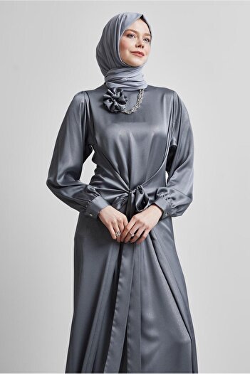 Alvina Brooch Detailed Dress 44631