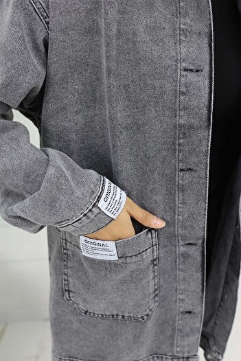 benguen Gray 702 Pocket Detail Jeans Jacket