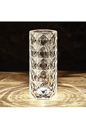 COOYA Crystal Diamond Table Lamp,Three-color adjustable light,USB Rechargeable with Touch Control,21cm