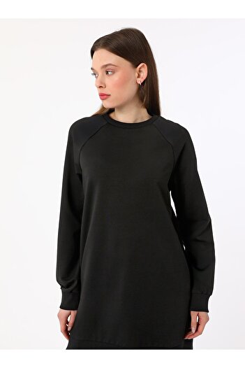 Benin Σετ αθλητική φόρμα Crew Neck Raglan με ελαστική μέση - Μαύρο -