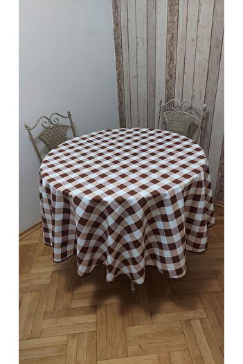 gonk Round, Plaid, Duck (Liquid Pusher, Stain Proof) Fabric, Tablecloth