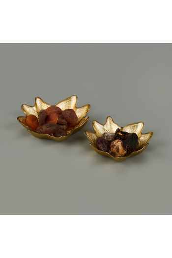 Evidea Kitchen Tupelo 2-Piece Snack Bowl - Gold
