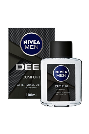 NIVEA Men Deep After Shave Lotion, Antibacterial Black Carbon, Woody Scent, 100ml Pack Of 2