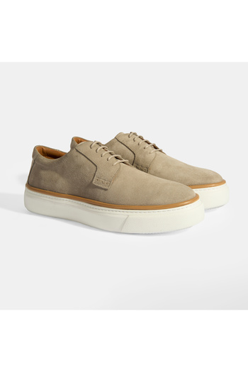 Desa Beige Men's Lace-Up Suede Casual Shoes