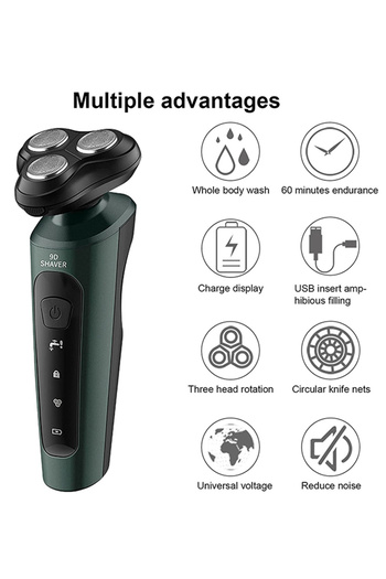 sharpdo Mens Electric Shaver Washable Razor Multifunctional Beard Trimmer Rotary Shaver