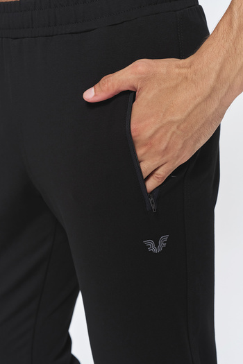 bilcee Men's Black Ribbed Sweatpants 8986