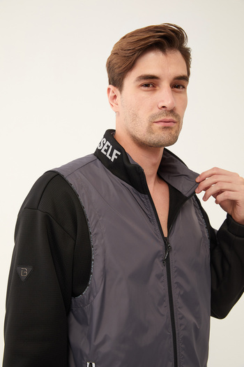 bilcee Чоловічий чорний темно-сірий жилет Fashion з флісовою підкладкою, верхня частина спортивного костюма 1521