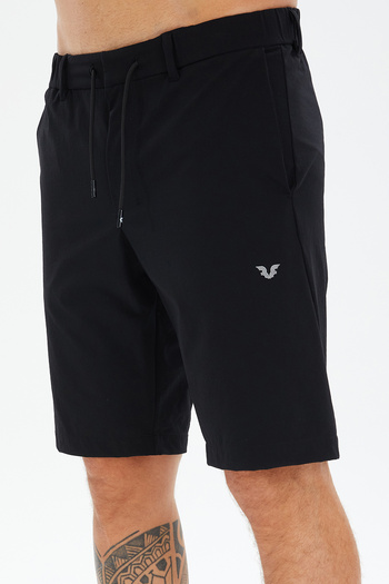 bilcee Men's Black Lycra Woven Bermuda Shorts with Pockets 0789