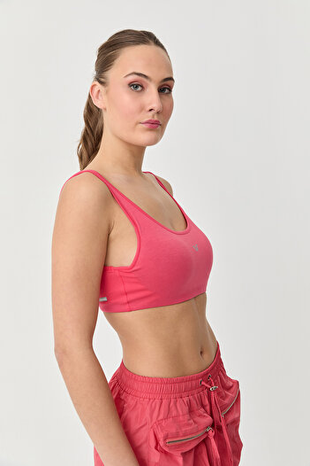 bilcee Camel Crop Top Bra - Organic Cotton, Supported, for Sports and Daily 0148