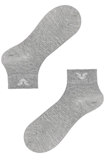 bilcee Unisex βαμβακερά κοντά γκρι μποτάκια κάλτσες 0317