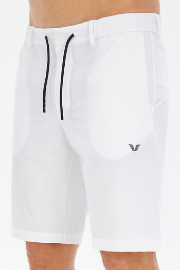 bilcee Men's White Lycra Woven Bermuda Shorts with Pockets 0789