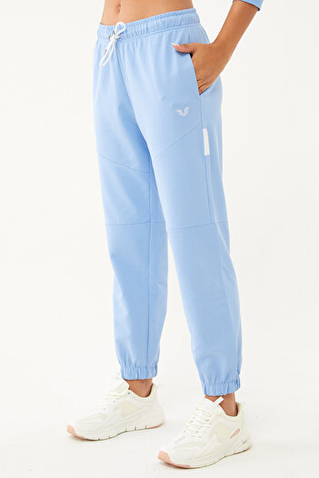 bilcee Dark Blue Organic Cotton Women's Sports Sweatpants - Loose Fit 0722