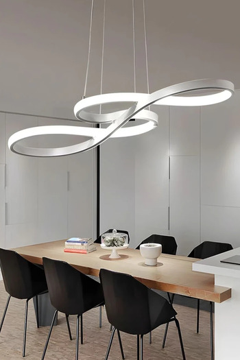 RSCOLLECTIONS Modern Yol Led Avize Kaplama - 3 Renk Kumandalı Krom