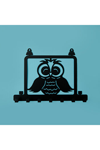 Evidea Deco Owl Keychain - Black - 24X15 cm