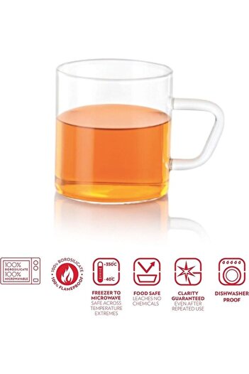 Borosil Vision Classic Mug Set Of 6-Microwavable White 190ml