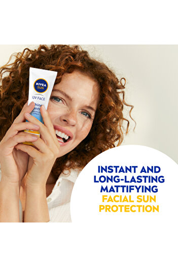 NIVEA SUN UV Face Shine Control Face Cream, SPF 50, Tube 50ml, Pack of 2