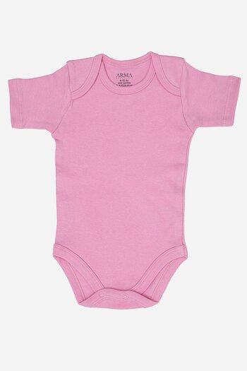 Arma Yıldız 100% Organic Cotton 3-Piece Pink Short Sleeve Baby Bodysuit with Snap Fasteners