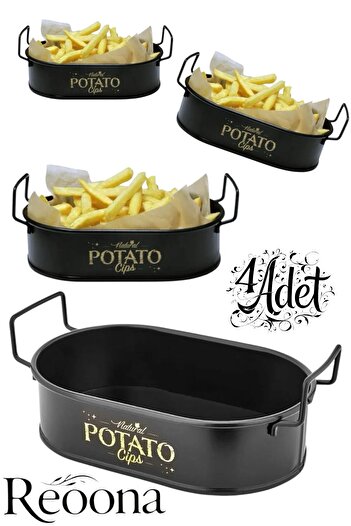 Reoona Potato Mini Oval Potato & Chips Presentation Bowl 21 cm 4 Pieces