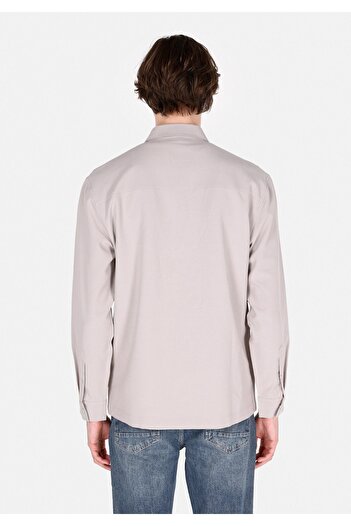 Colin's Regular Fit Shirt Neck Plain Men's Beige Long Sleeve Shirt