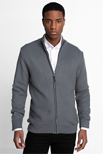 Tudors Men's Half Turtleneck Zipper Cardigan