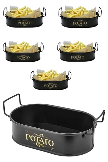 morponi Potato Mini Oval Potato & Chips Presentation Holder 21 cm 6 Pcs