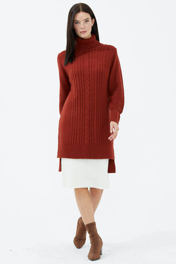 Sementa Full Turtleneck Knitwear Tunic - Tile