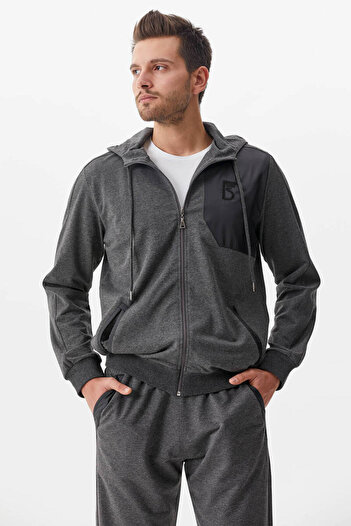 Sementa Hooded Straight Leg Tracksuit Set - Anthracite