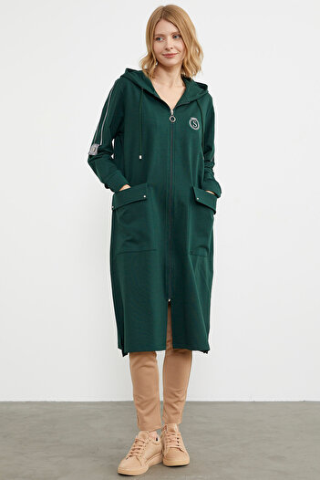 Sementa Full Zippered Cap with Pocket Detail - Green