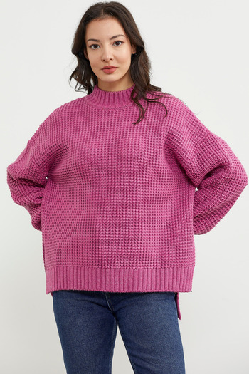 Sementa Pulover de tricotaj casual cu spatele lung - Rose