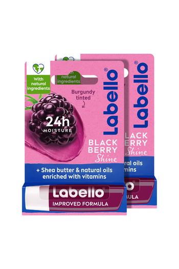 LABELLO Lip Care, Moisturizing Lip Balm, Blackberry Shine, 4.8g, Pack of 2