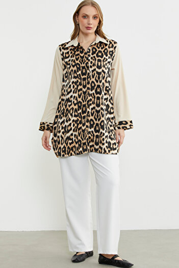 Sementa Leopard Detailed Tunic Stone Color