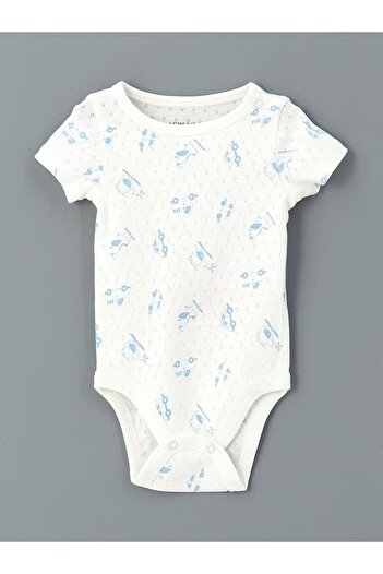 LC Waikiki Lcw Baby Baby Boy Tights Snap Fastener Body and Baby Bib 3-Piece