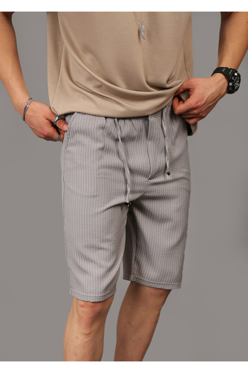 EydaMoon Men's Striped Stretchy Jogger Capri Shorts with Elastic Waist Button Back Pocket Zipper