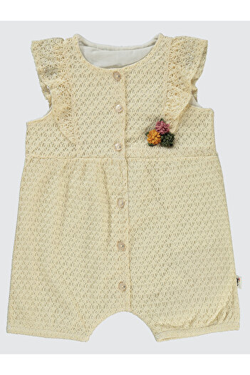 Civil Baby Kız Bebek Patiksiz Tulum 6-18 Ay Ekru