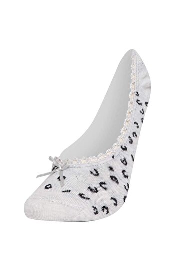 DeFacto Women's Applique 3-Piece Cotton Ballerina Socks B8441Axns