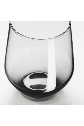 IKEA IVRIG Grey Glass 45 cl – Set of 4 | Durable & Dishwasher Safe