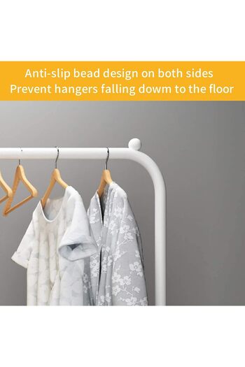 COOYA Clothing Rack,with Bottom Shelf Double Rod Clothing Garment Rack,White,115 x 54 x 150cm