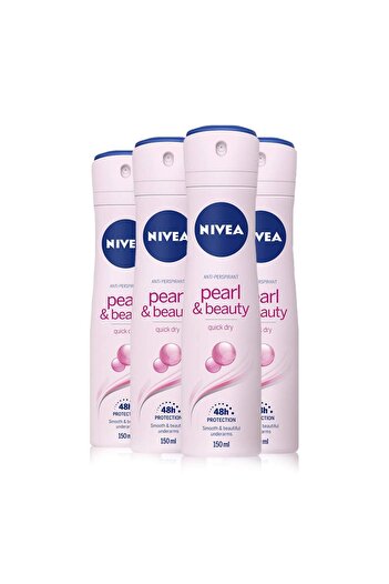 NIVEA NIVEA Pearl & Beauty Anti-Perspirant Deodorant Pack of 4 (4 x 150ml)