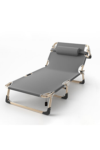 Generic Adjustable Foldable Bed For Office Lunch Break Use Gray
