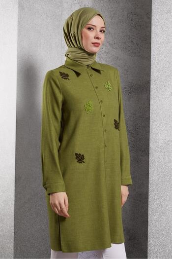 Alvina 45149 Model Leaf Patterned Tunic