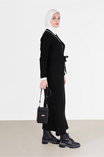Alvina POLO Collar Ribbed Knitwear Dress 42122