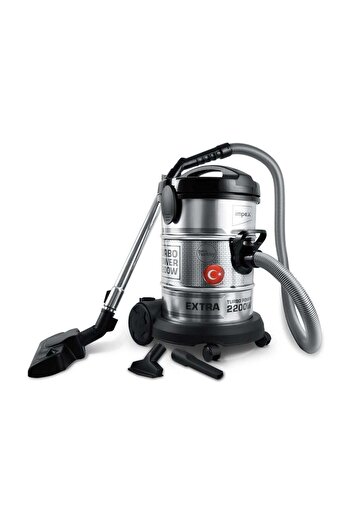 İMPEX Impex Powerpro Vacuum Cleaner, 2200w, 21l - Vc 4708, Low Noise Metal Body, Accessories, Black/silver