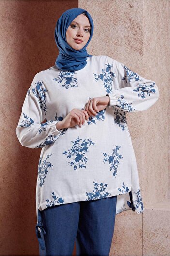 Alvina 44538ModelLinen Effect Trousers Set