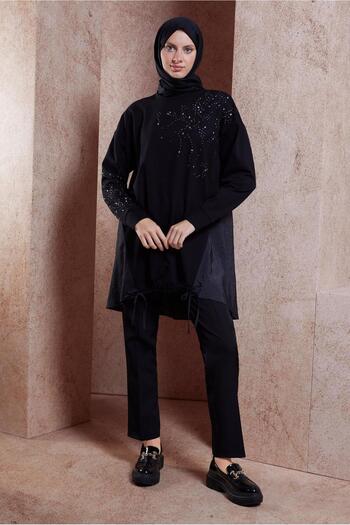 Alvina 44450 Model Stone Printed Tracksuit Tunic