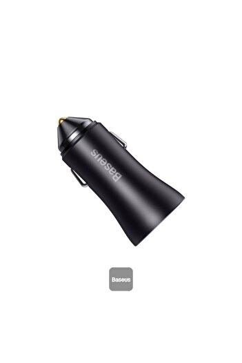 Baseus Baseus Golden Contactor Max Dual Fast Car Charger USB + USB-C - 60W - Dark Grey
